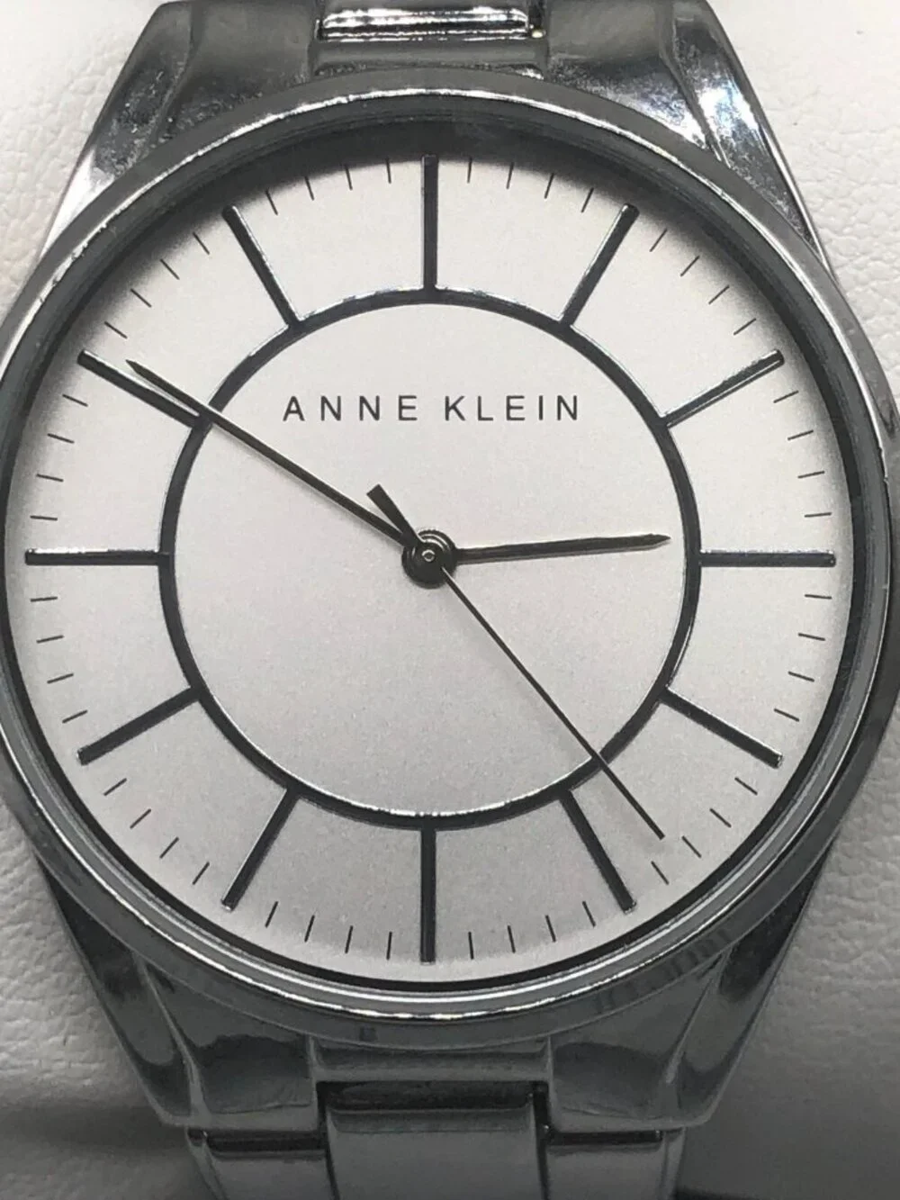 3/$30 Anne Klein Watch Women Silver Tone Water Resistant New Battery 6.75 Inch